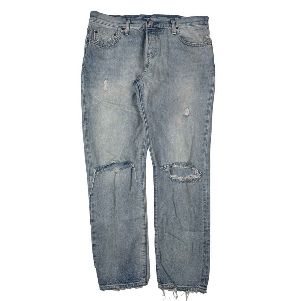 Levis 501 CT Jeans 29x32 Light Wash Distressed Selvedge Denim Mens